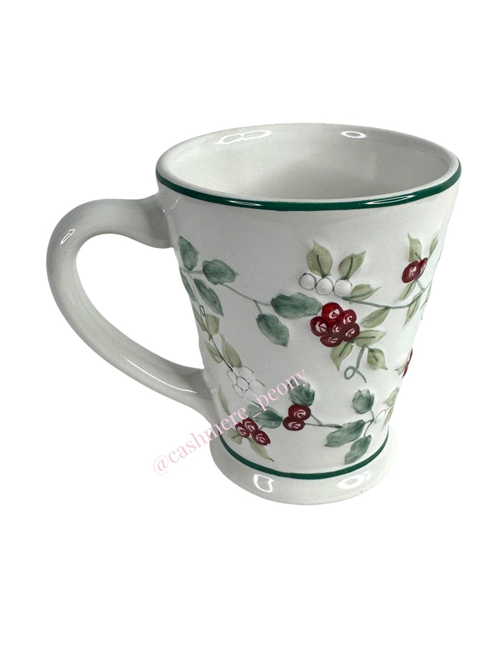 Pfaltzgraff Winterberry Holly Ceramic Tea Coffee Mug Holiday Christmas